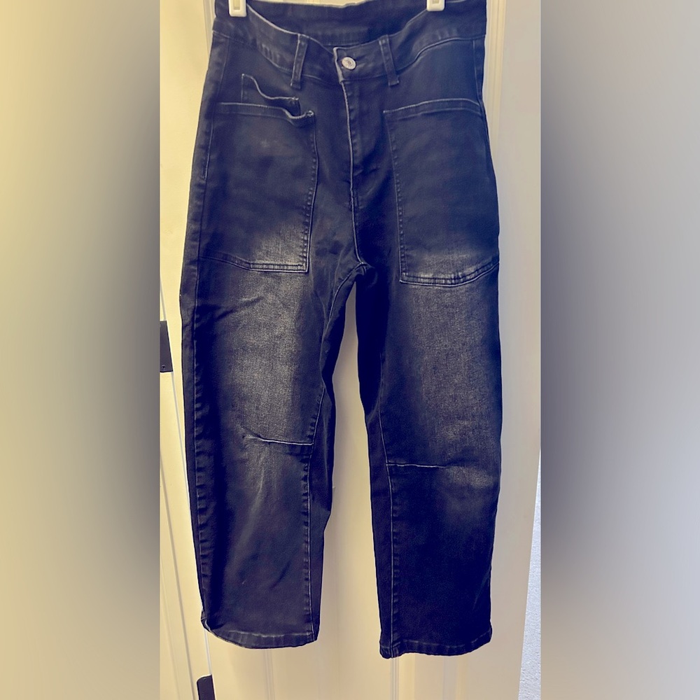 Black Baggy Barrel Jeans